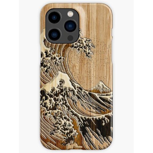 Coque Iphone Samsung La Grande Vague Hokusai Dans Le Style D'incrustation En Bambou Compatibilité Pour Étui 18 17 16 15 14 13 12 Plus Pro Max Galaxy S25 S24 S23 S22 Ultra Note 20