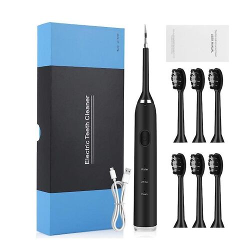 Ensemble Brosse À Dents Électrique Et Détartreur Intelligents - Élimine Les Taches Et Le Tartre, 6 Têtes De Brosse, Lumière Led, Design Durable