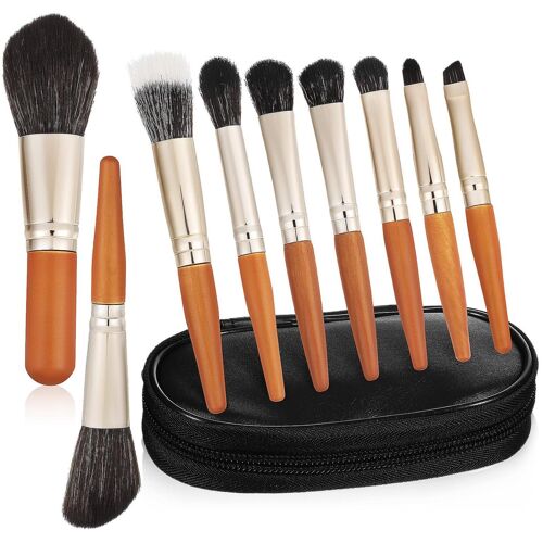 Ensemble De 9 Pinceaux De Maquillage Avec Sac De Rangement ¿ Pinceaux Essentiels Pour Un Maquillage Quotidien Impeccable 