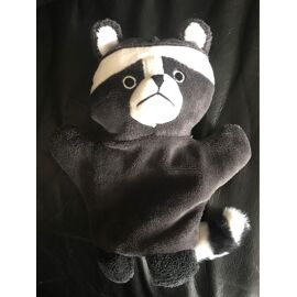 Doudou Peluche Marionnette Raton Laveur Noir Et Blanc 23cm Maisons Du Monde