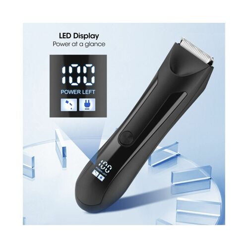 Tondeuse Étanche Pour Hommes - Rasoir Sûr Et Efficace Pour Les Poils De L'aine, Du Pubis Et Du Corps - Chargement Usb