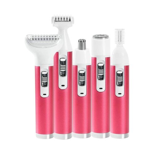 Rasoir Sans Fil Rechargeable Usb 5 En 1 Pour Femme : Épilation Du Visage Et Du Corps, Tondeuse À Sourcils Et À Nez