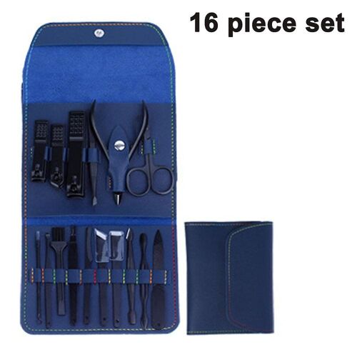 Coffret Manucure Et Pédicure 16 Pièces En Acier Inoxydable - Coupe-Ongles Portable Et Kit De Soins Pour Tous Les Âges 