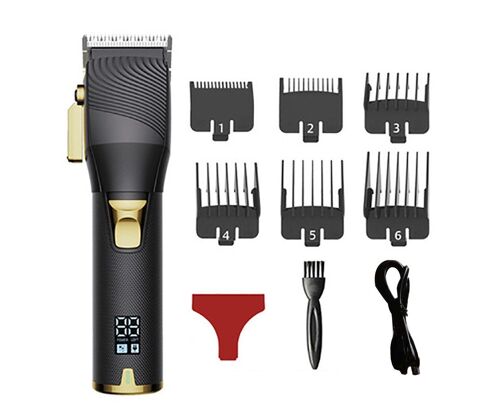 Tondeuse À Cheveux Professionnelle Sans Fil Pour Hommes ¿ Kit De Coupe De Barbier Avec Lames Auto-Affûtées Et Écran Led