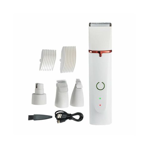 Tondeuse Bikini Électrique Portable Pour Femme ¿ Rasoir D'épilation Et Rasoir Corporel Avec Lames En Céramique, Blanc