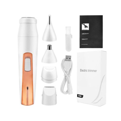 Épilateur Et Tondeuse Électrique 4 En 1 Pour Femme, Pour L'épilation Du Maillot, Des Sourcils Et Du Nez - Rechargeable Et Portable