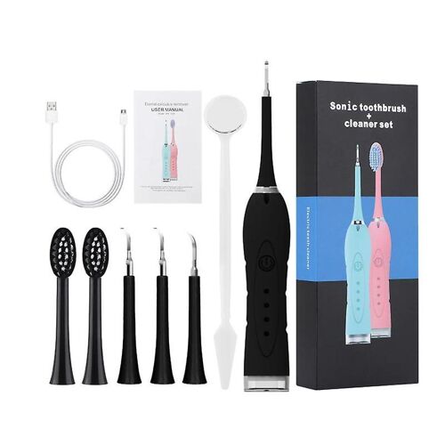 Nettoyeur De Dents Électrique 7 En 1 Avec Vibrations Haute Fréquence, Chargement Usb, Étanche, Design Familial