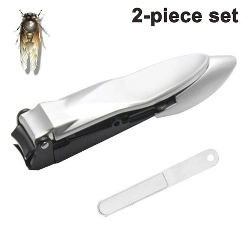 Ensemble Coupe-Ongles Et Lime À Ongles En Acier Inoxydable De Qualité Supérieure - Design Ergonomique, Sans Dégâts, Coffret Cadeau Élégant - Ensemble 2 Pièces 