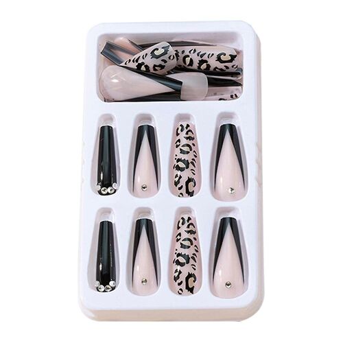 Faux Ongles Élégants À Imprimé Léopard - Longs, Détachables Et Faciles À Appliquer Pour Une Manucure Chic En Quelques Minutes ! 