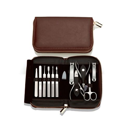 Coffret Manucure 11 En 1 Pour Homme - Kit Ongles Et Pédicure En Acier Inoxydable - Cadeau De Soins Idéal