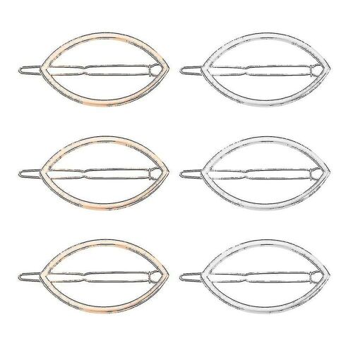 Lot De 6 Élégantes Barrettes À Cheveux En Métal ¿ Barrettes Élégantes En Alliage De Zinc Pour Mariages, Fêtes Et Usage Quotidien, En Or Et Argent