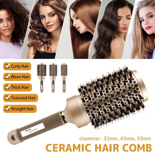 Brosse Professionnelle Ronde En Céramique Pour La Coiffure ¿ 32/45/53 Mm, Manche Antidérapant, Rétention De La Chaleur, Utilisation Polyvalente