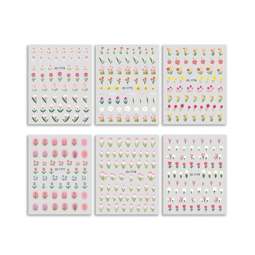 12 Autocollants Pour Nail Art À Motif Floral ¿ Motifs Autocollants Pour Une Décoration D'ongles Créative Et Des Accessoires De Bricolage