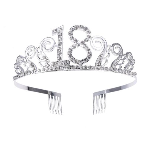 Élégant Diadème En Strass Pour Un 18e Anniversaire - Couronne Serre-Tête En Cristal Pour Bal De Fin D'année Et Autres Célébrations