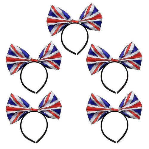 Lot De 5 Chouchous Drapeau Britannique ¿ Coiffes Festives Pour Fêtes, Festivals Et Célébrations ¿ Satin De Haute Qualité