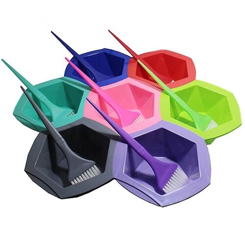 Ensemble De 7 Couleurs De Cheveux : Bols Et Pinceaux Durables Pour Une Coloration Capillaire De Qualité Professionnelle ; Plastique Abs Écologique.