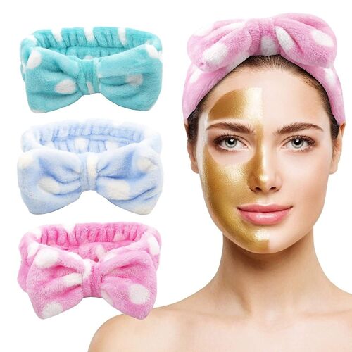 Bandeau En Microfibre Polaire Pour Femmes Et Filles ¿ Bandeau À Noeud Pour Spa Et Maquillage, Extensible Et Confortable
