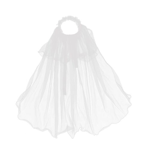 Bandeau Élégant En Voile Pour Demoiselle D'honneur - Coiffe Florale Blanche Pour Première Communion, Mariages Et Occasions Spéciales