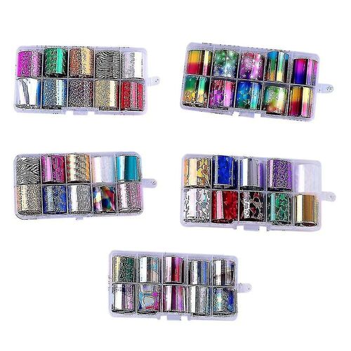 5 Boîtes D'autocollants De Transfert Pour Nail Art Ciel Étoilé - Application Facile Pour De Superbes Manucures 
