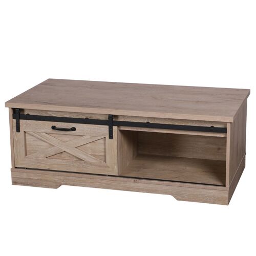 Table basse New York 1 porte coulissante - Marron