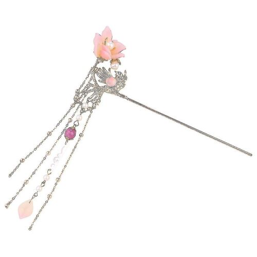 Élégante Épingle À Cheveux Rose À Long Pompon ¿ Épingle À Cheveux Chinoise Vintage Buyao, En Alliage, Idéale Pour Le Cosplay, Les Mariages Et Les Festivals 