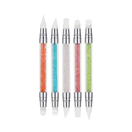 Lot De 5 Stylos À Ongles En Silicone À Double Pointe ¿ Outils Polyvalents Pour Peindre, Sculpter Et Sculpter Vos Ongles