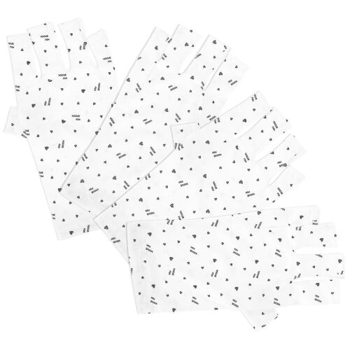 Gants De Manucure Sans Doigts Avec Protection Uv - 2 Paires Pour Nail Art, Protection De La Peau, Coupe Confortable, Noir Et Blanc
