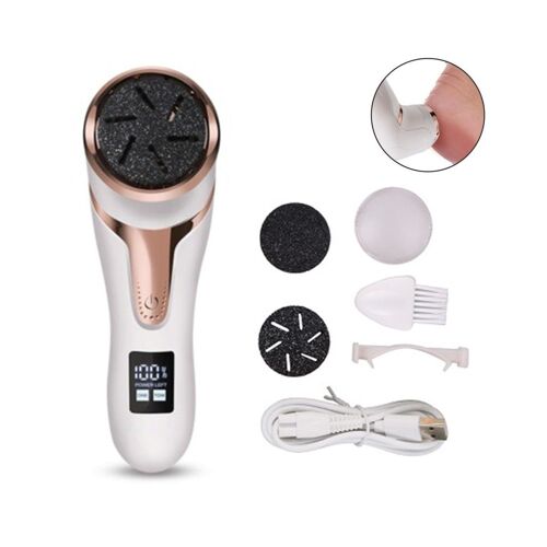 Kit Électrique Rechargeable Pour Éliminer Les Callosités Des Pieds Avec Têtes Abrasives, Usb, Étanche, Design Ergonomique Pour Pédicure À Domicile