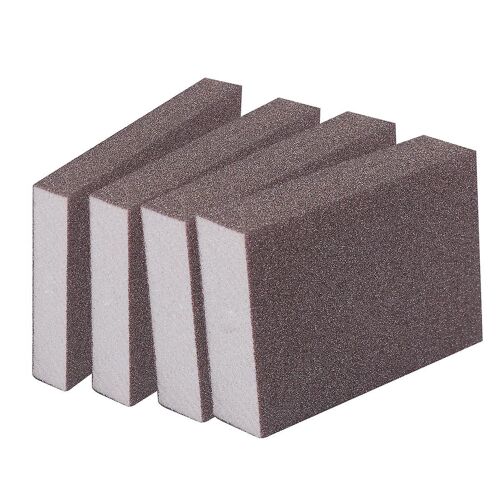 Lot de 4 blocs éponges émeri ¿ Ponceuse à papier de verre durable pour le polissage des meubles, du métal et des surfaces de cuisine