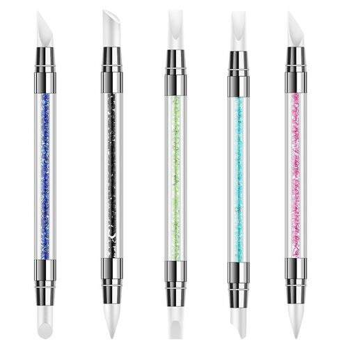 Lot De 5 Stylos Nail Art À Double Pointe En Silicone ¿ Parfaits Pour La Sculpture 3d, La Peinture Et Les Créations D'ongles Créatives 