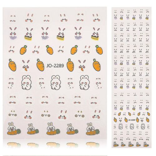 10 Feuilles D'autocollants Colorés Pour Nail Art, Motif Lapin De Pâques, Pour Vos Projets Créatifs Et Créations D'ongles Diy