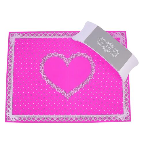 Ensemble De Coussins Pour Les Mains Et Les Ongles - Coussin Repose-Bras En Silicone Pour Plus De Confort Et De Protection - Violet Et Blanc