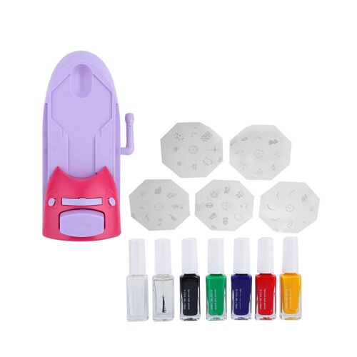 Kit D'imprimante Portable Pour Nail Art - Plaque De Tampon De Manucure Diy Pour Des Designs D'ongles Faciles, Rapides Et Magnifiques N'importe Où !