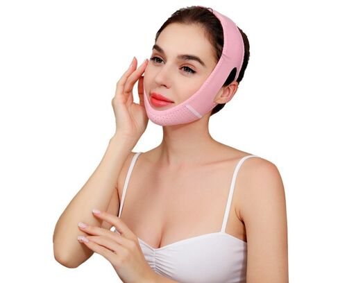 Masque Amincissant En V - Réducteur De Double Menton Et Sangle De Mentonnière Pour Un Contour Jeune - Réglable Et Confortable 