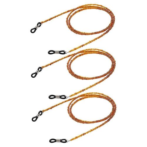 Lot De 3 Cordons De Lunettes Durables ¿ Chaînes Élégantes Anti-Perte Pour Sports De Plein Air Et Usage Quotidien ¿ Marron