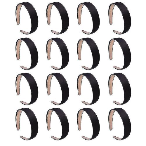Lot De 16 Bandeaux De Maquillage Noirs Rétro ¿ Antidérapants, Confortables Et Élégants Pour Un Usage Quotidien Et Les Occasions Spéciales 
