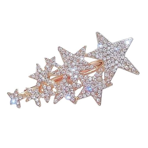 Élégante Barrette À Cheveux Étoile À Cinq Branches En Strass Pour Femme ¿ Accessoire Élégant Pour Tous Types De Cheveux 
