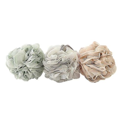 Lot De 3 Boules De Bain Exfoliantes Avec Corde De Suspension ¿ Brosse De Douche En Maille Douce Pour Une Expérience De Douche Digne D'un Spa 