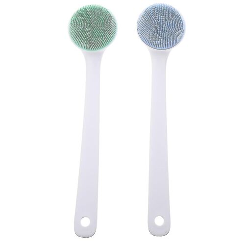 Lot De 2 Brosses De Bain En Silicone À Long Manche Pour Un Nettoyage En Profondeur Et Un Massage - Exfoliation Douce Et Soin De La Peau 
