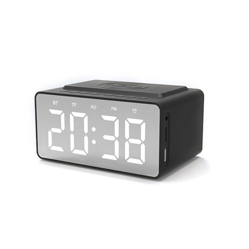 Enceinte Bluetooth multifonction avec radio FM, réveil, lecteur MP3 et chargement sans fil