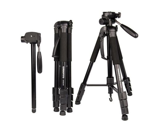 Trépied portable SAB264 - Trépied et monopode légers en aluminium pour appareils photo reflex, hauteur maximale 177 cm, capacité de charge 4 kg