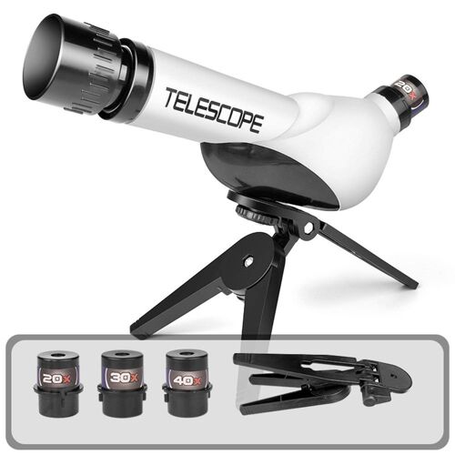 Télescope astronomique pliable HD pour enfants, pour débutants, avec trépied et oculaires