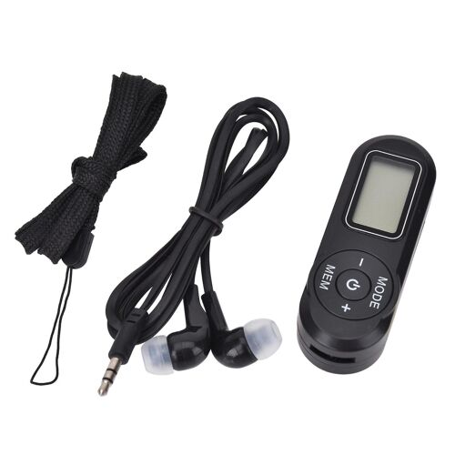 Radio FM numérique de poche avec technologie DSP, fonction préréglée, fonctionnement sur batterie, design portable