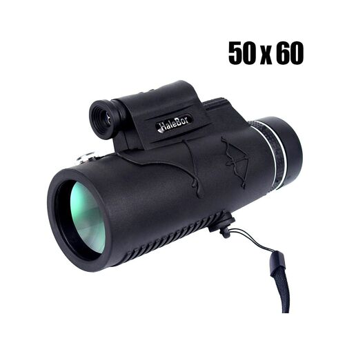 Télescope monoculaire à double focalisation HaleBor 50x60 pour le camping, l'observation des oiseaux et les activités de plein air