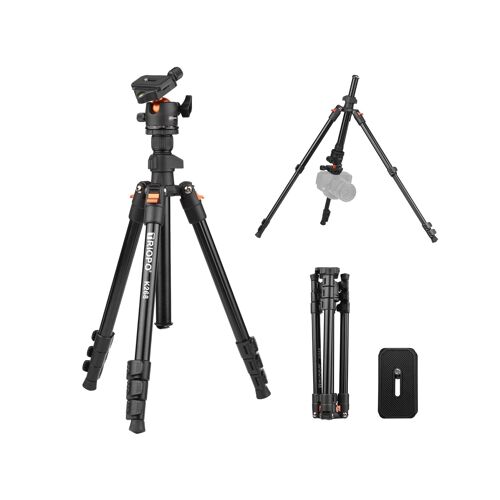 Trépied de photographie portable TRIOPO K268 avec rotule à 360°, hauteur réglable et capacité de charge de 10 kg