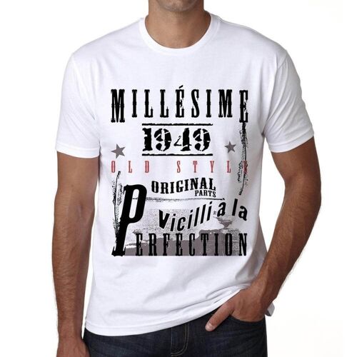 Homme Tee-Shirt Vieilli À La Perfection Millésime 1949 75 Ans T-Shirt Graphique Idée Cadeau 75e Anniversaire Vintage Année 1949 Nouveauté
