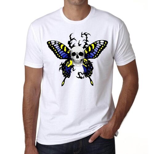 Homme Tee-Shirt Crâne De Papillon - Butterfly Skull - T-Shirt Graphique Éco-Responsable Vintage Cadeau Nouveauté