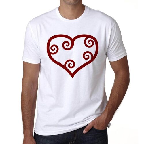 Homme Tee-Shirt Valentine Coeur Rouge Maori - Valentine Red Maori Heart - T-Shirt Graphique Éco-Responsable Vintage Cadeau Nouveauté