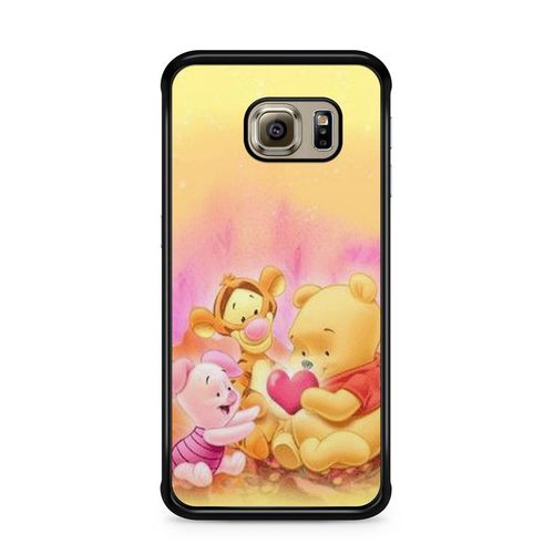 Coque De Téléphone Pour Samsung Galaxy S6 Edge Bourriquet Winnie L'ourson Disney Dessin Animé Amis Cute Amour Ref 418
