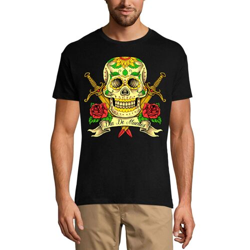 Homme Tee-Shirt El Día De Los Muertos - Le Jour Du Crâne Des Morts - El Día De Los Muertos - Day Of The Dead Skull - T-Shirt Graphique Éco-Responsable Vintage Cadeau Nouveauté